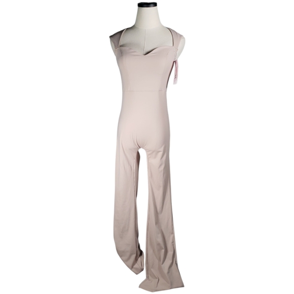 One Piece Unitard Athletic Sweetheart Neckline Flare Athleisure NWT Nude Wenlia - Picture 1 of 9
